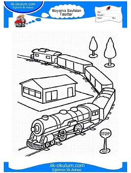 Çocuklar İçin Tren Boyama Sayfaları 